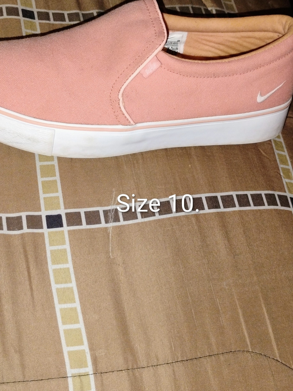 Nike Slip-On Canvas Sneaker in Dusty Rose and White